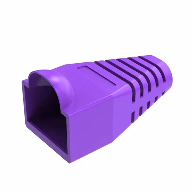 Purple Ethernet Cable Strain Relief Boots 200 Pcs Connector Plug Cover OD 6 0mm - Image 1